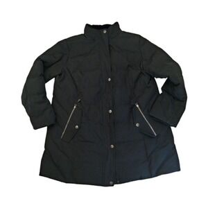 Arctic Expedition Down Coat Womens 1X Black Hooded Quilted Winter Parka Jacket